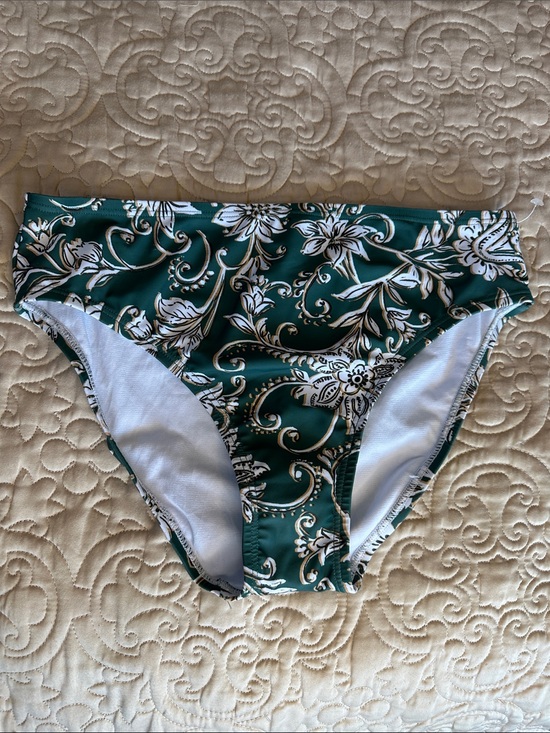 Aqua Couture Other - Women’s Green Floral Mid-Rise Swim Bottom